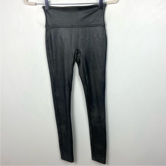 Spanx Faux Leather Leggings Dark Grey Size Small Minimalist Capsule Wardrobe S - Picture 12 of 12